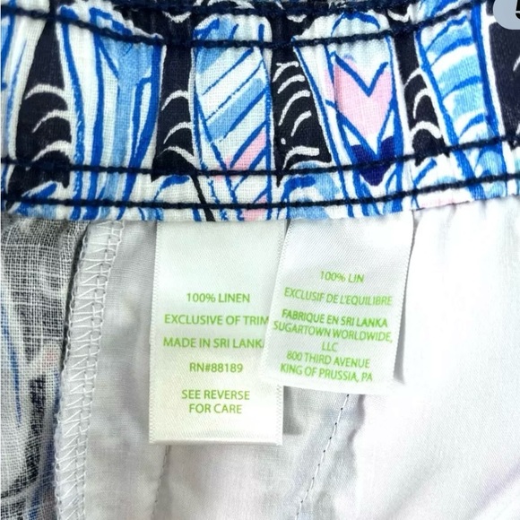 Lilly Pulitzer net colorful, boat print, linen casual pants. - Picture 5 of 5